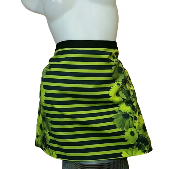 NEW Michael Kors Kiwi Floral Striped Skirt 12 - Picture 1 of 9